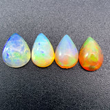 5.53cts Natural Welo White Opal Gemstone 4PCSet - Pear Shape - OPRGT-13