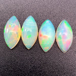 4.92cts Natural Welo White Opal Gemstone 4PCSet - Marquise Shape - OPRGT-14
