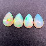 5.39cts Natural Welo White Opal Gemstone 4PCSet - Pear Shape - OPRGT-15