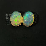 2.85cts Natural Welo White Opal Gemstone Pair - Oval Shape - OPRGT-1