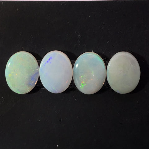 3.77cts Natural Welo White Opal Gemstone 4PCSet - Oval Shape - OPRGT-4