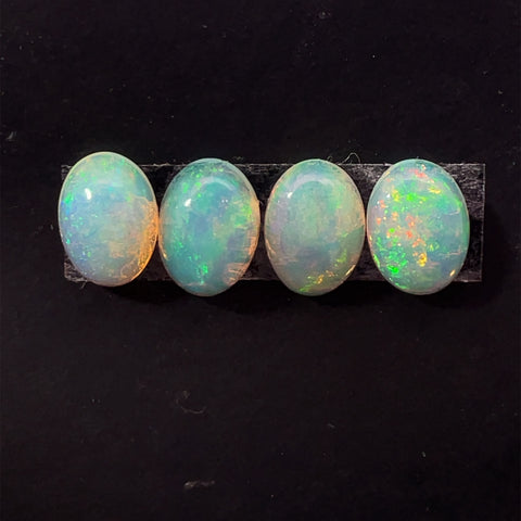 1.94cts Natural Welo White Opal Gemstone 4PCSet - Oval Shape - OPRGT-5