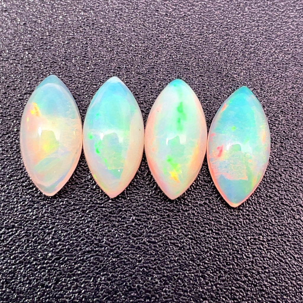 1.57cts Natural Welo White Opal Gemstone 4PCSet -Marquise Shape - OPRGT-8