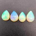 4.50cts Natural Welo White Opal Gemstone 4PCSet - Pear Shape - OPRGT-9