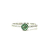 18K White Gold Solitaires Ring With Alexandrite And Diamond Pavé -  Round Cut - R24005