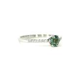 18K White Gold Solitaires Ring With Alexandrite And Diamond Pavé -  Round Cut - R24005