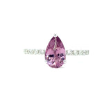 18K White Gold Purple Spinel And Diamond Engagement Ring - Pear Shape - R24010