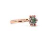 18K Pink Gold Alexandrite And Diamond Engagement Ring - Round Cut - R24019