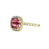 18K Yellow Gold Purple Spinel And Diamond Engagement Ring - Cushion Cut - R24029