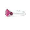 18K White Gold Vivid Pink Spinel And Purplish Spinel Engagement Ring - Oval Shape - R24030