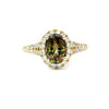 18K Yellow Gold Alexandrite And Diamond Engagement Ring - Oval Shape - R24036