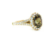 18K Yellow Gold Alexandrite And Diamond Engagement Ring - Oval Shape - R24036