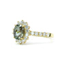 18K Yellow Gold Alexandrite And Diamond Engagement Ring - Oval Shape - R24038