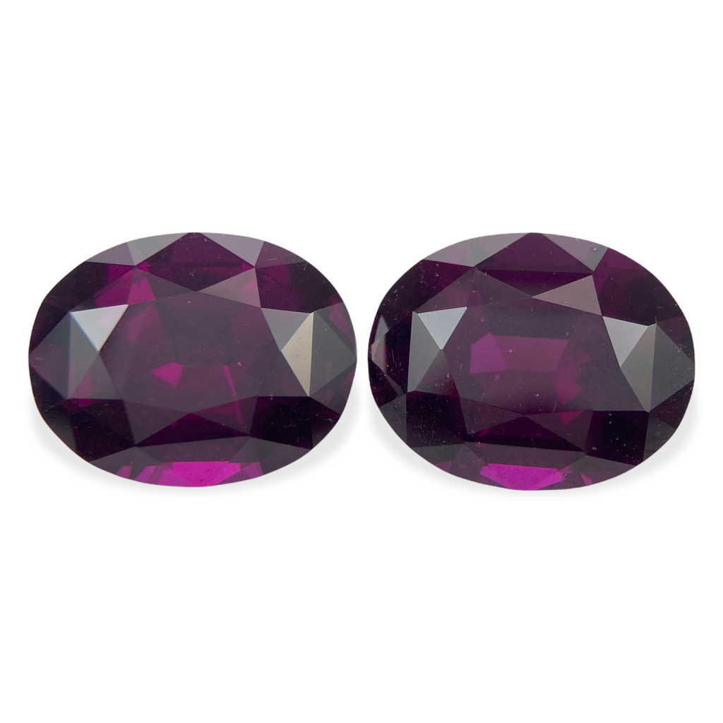 14.65cts Natural Gemstone Purple Rhodolite Garnet- Oval Shape Pair - 1240RGT