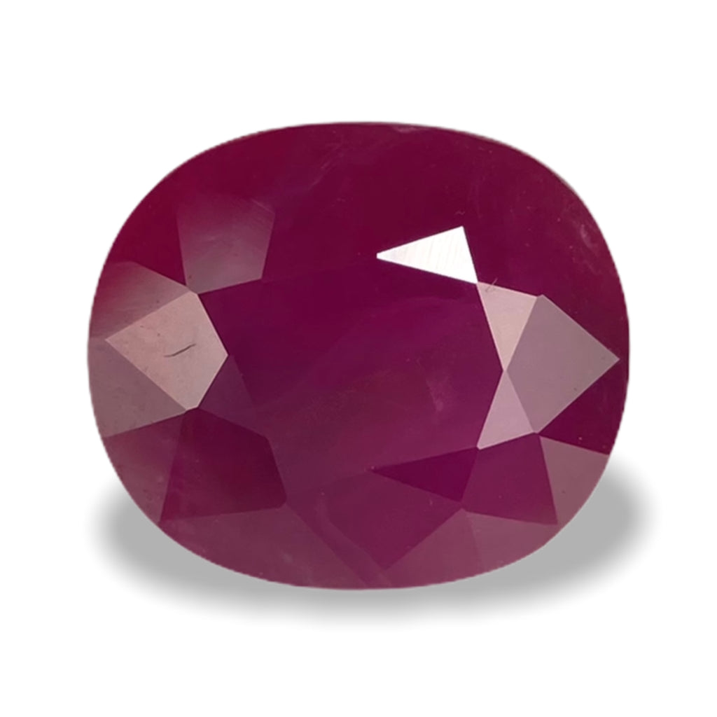 3.42cts Natural Heated Red Ruby - Cushion Shape - 21655RGT